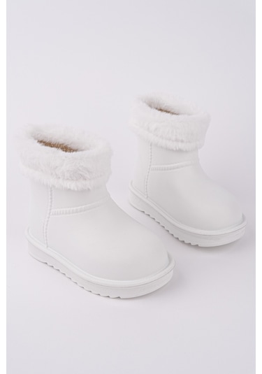 Muggo Frigus Çocuk Kürklü Yağmur Ve Kar Botu Beyaz