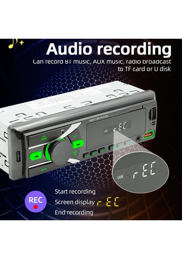 Suofeng Araç Mp3 Çalar - Bluetooth, Fm Radyo, Usb/tf Kart Oynatıcı, Sesli Asistan Ve Uzaktan Kumandalı Çok Fonksiyonlu Otomobil Müzik Sistemi