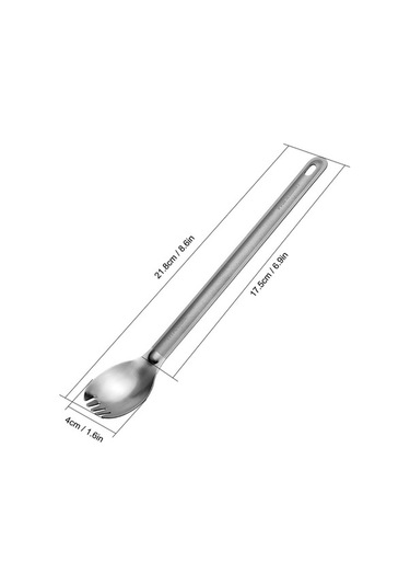 Pazly Açık Hava Kampı Sırt Çantası İçin Titanyum Uzun Saplı Spork Çatal Bıçak Seti - Çok Renkli Çok Renkli