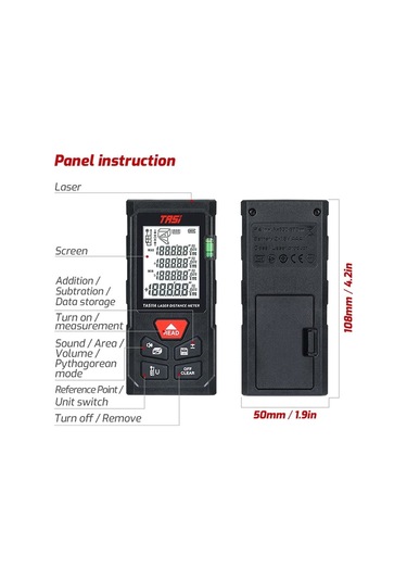 Butuglobal Tası Ta511a 50m Lazer El Mesafe Ölçüm Odası Kızılötesi Ölçüm Cihazı