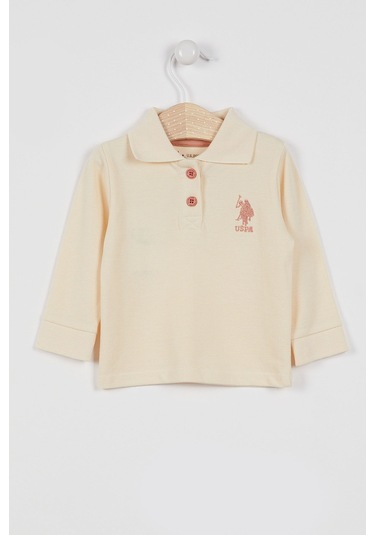 U.S. Polo Assn. U.S. Polo Assn Lisanslı Classic Fildişi Bebek Uzun Kol Yakalı Sweatshirt Fildişi
