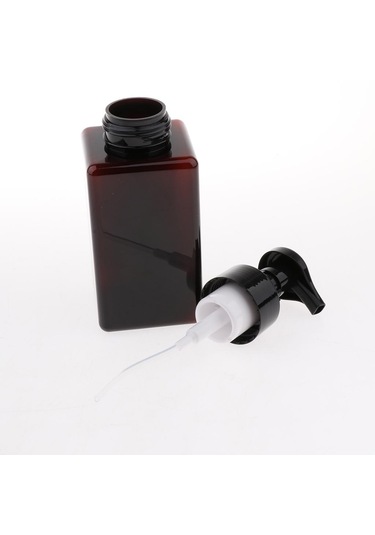 Suntek Sıvı Losyon Için Boş Plastik Kare Pompa Kahverengi Kahverengi