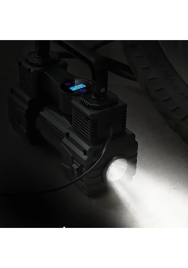 Xuweiwei Portable Air Compressor Pump Orange Hands 12v Araç Tekerlek Basınç Ölçer Led Işık Bisiklet Motor