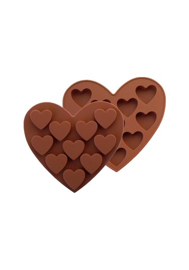Nikita Silikon Buz Küpü Tepsi Kolay Maker Kalp Şekli Küpler Kalıp Sevgililer Hediye Kahverengi
