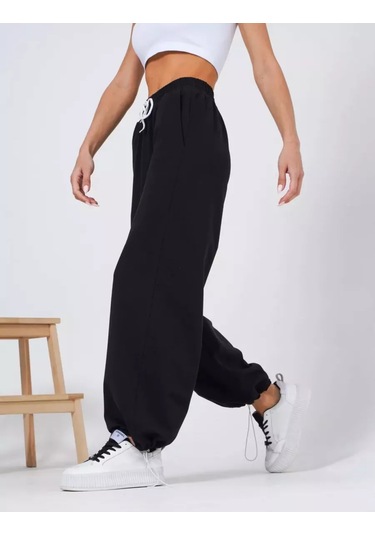 Kadın Spor Kargo Pantolon 255639006 Siyah