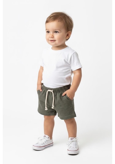 MiaBaby Bebek Müslin Şort Haki