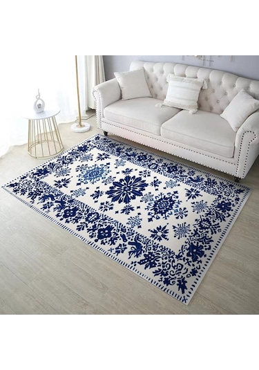 Mavi Vintage Çiçekler Yumuşak Mutfak Halısı Yorgunluk Önleyici Mutfak Halısı Su Geçirmez K Seti Koşucu Halı Mutfak Halısı 56864884
