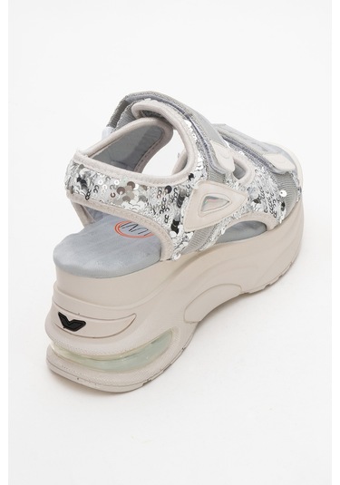 Arthur Gri Payet Bantlı Kalın Taban Kadın Spor Sandalet Gri - Gri