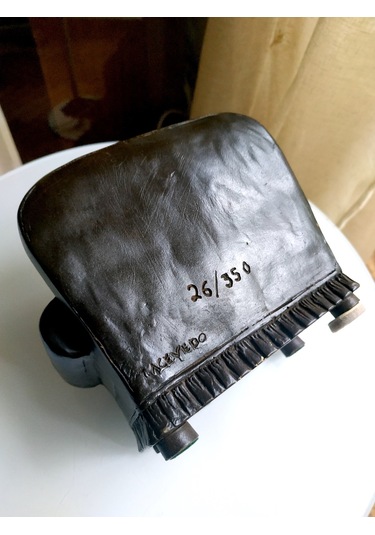 Omeniv Antika Ağır Döküm Köpek Pug Heykel Biblo Figür Damgalı