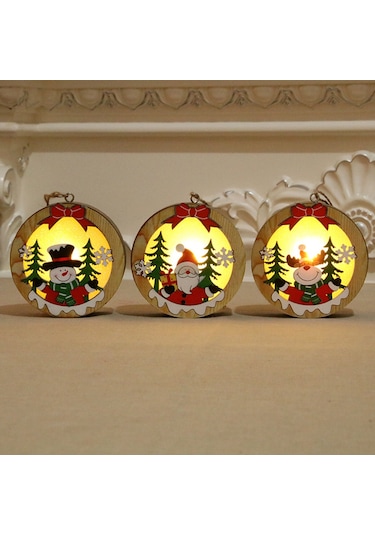 Monyee Işıklı Renkli Ahşap Ası: Yuvarlak/yıldız Şekli, 6 Farklı Stili Seçenekli