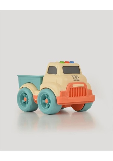 Let's Be Child Sesli Ve Işıklı Minik Pikap 31016 Bej - Turkuaz Kasalı, Çocuklar İçin Oyuncak Pikap