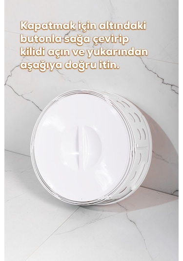 Porsima 25100 Teleskopik Katlanır Sepet Katlanabilir Çamaşır Sepeti Orta Boy Katlanır Çamaşır Sepeti Beyaz 15lt Beyaz