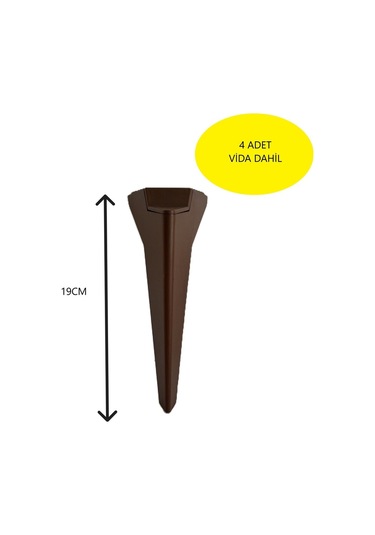 Homdep Kanepe Koltuk Tv Ünitesi Konsol Yükseltme Ven Model Plastik Ayak 19 Cm Ceviz - 4 Adet - Ceviz