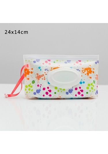 Renkli Mürekkep-bebek Islak Mendil Çanta Temizleme Mendillericase Wipepouch Kapak Çevirin Kullanışlı Doku Kabı Moda Yeniden Kullanılabilir Cep