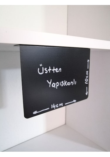 10 Ad Pvc Karatahta Siyah Etiket 14x10 Cm Yapışkanlı İsimlik Pano
