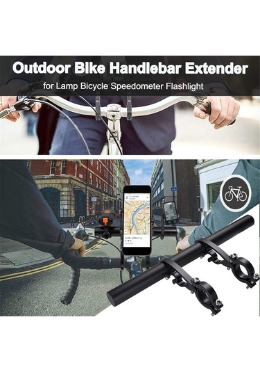 25 Cm Siyah Tüp Bisiklet Gidon Genişletici Dağ Bisikleti Bisiklet Far Raf Braketi Lamba El Feneri Tutucu Yurt Dışından A