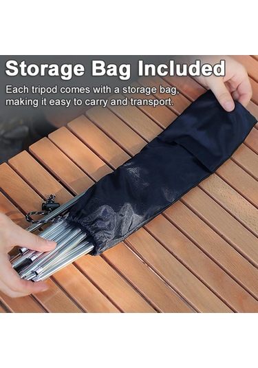 Gümüş Ayrılabilir Açık Kamp Ateşi Tripod Şenlik Ateşi Rafı Taşınabilir Alüminyum Alaşımlı Asılı Pot Standı Katlanır S Gümüş