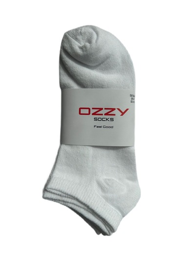 4 Çift Ekonomik Pamuklu Beyaz Kadın Patik Beyaz - Siyah