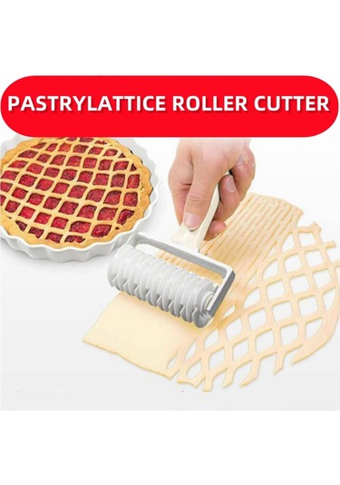 Geeksen Büyük Boy Pizza Kesici Tekerleği - Pp Malzeme Izgara Desenli Hamur Kesme Aleti Beyaz