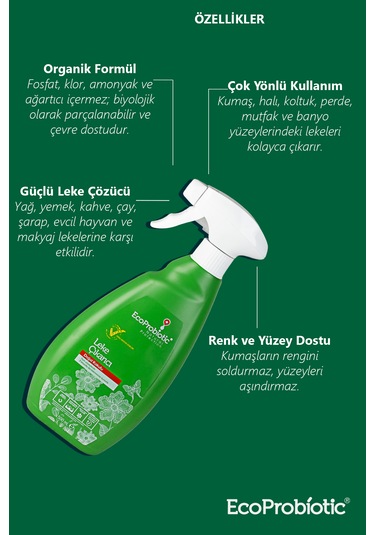 Organik Çok Yönlü Leke Çıkarıcı - 500 Ml Sprey