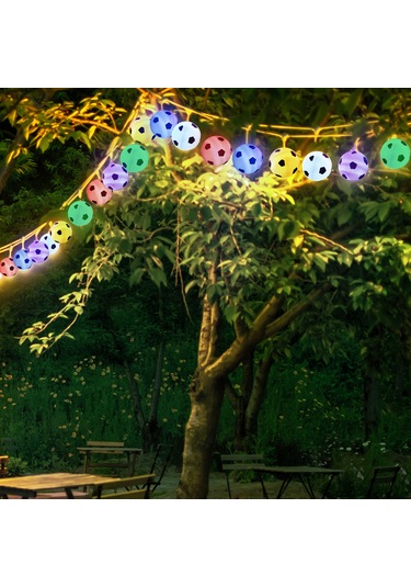 Ximistore9 Futbol Temalı 20 Led Işık Zinciri - 3 Metre Renkli Ve Yanıp Sönen Dekoratif Aydınlatma