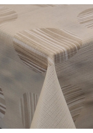 İthal Silinebilir Pvc Masa Örtüsü Kaymaz Tabanlı, Kumaş Görünümlü Pvc Masa Örtüs İth5520 Bej