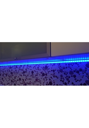 Rgb Renkli Kumandalı Mutfak Dolabı Ve Tezgah Altı Köşe Led Şerit Profil Aydınlatma Çok Renkli