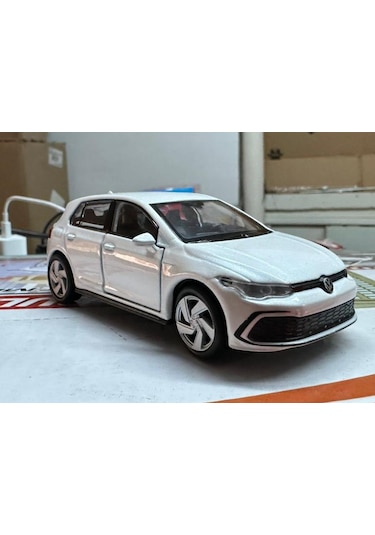 Oyuncak Metal Model Araba 1/36 Çek Bırak Vw Golf 8 Gtı Beyaz