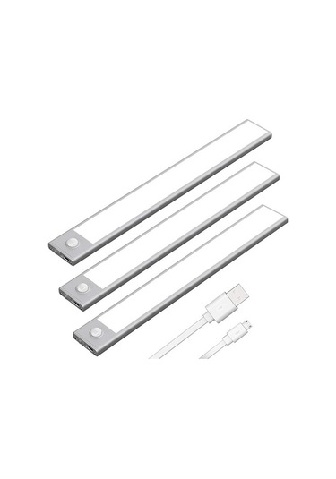 Szypzstore Spor Sensörlü Işık Şarj Edilebilir Aydınlatma Gece Lambası Ultra Ince Spor Dolap Işığı Şarj Edilebilir Radyo Aşağı Işık Ong6o9 Beyaz