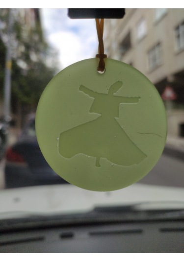 Semazen Karanlıkta Parlayan Fosforlu Dikiz Aynası Asma Süsü İslami Aksesuar Yeşil