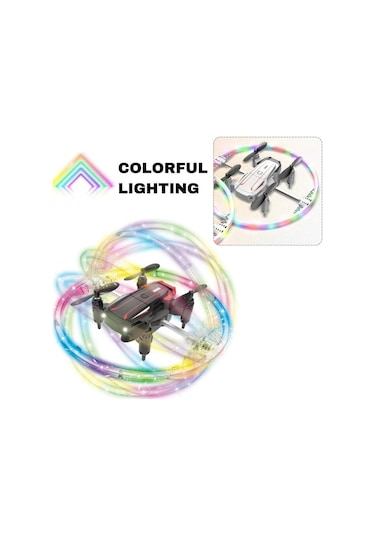 Katlanabilir Mini Bk2 Drone Optik Akışlı Led Işıklı Tek Tuş Kalkış Katlanabilir Tasarım Rc Uzaktan Kumandalı Drone - Siyah