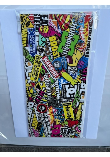 Kaplama Sticker Hellaflush Bisiklet Motor Karışık Stickr 28x13 Cm