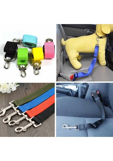 Kedi Köpek Araç İçi Ayarlanabilir Emniyet Kemeri - Sarı