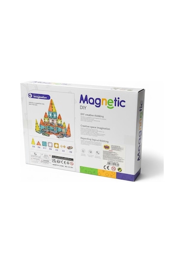 Magnetic Dıy 50 Parça Manyetik Bloklar Ve Arabalı Eğitici Yapım Seti