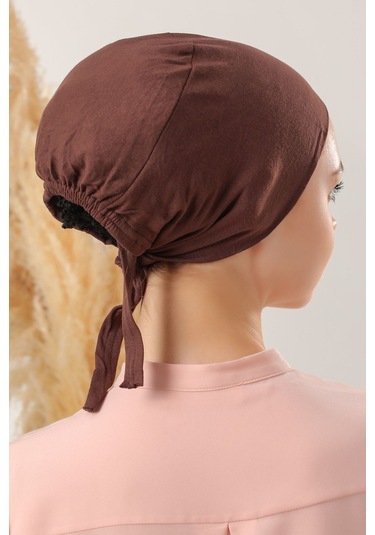 Melodi Scarf Dikişli Bone Kahverengi Kahverengi