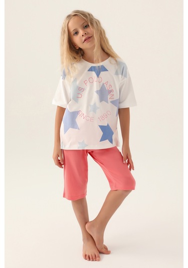 U.s. Polo Assn. Kız Çocuk Krem Pijama Takım 50315466-vr071 Krem