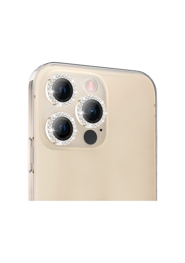 Buff İphone Uyumlu 14 Pro / 14 Pro Max Diamond Lens Koruyucu Gold