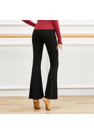 Jeemson Kadınlar İçin Modalı Spor Tayt - Dar Kalıp, Geniş Paça, Esnek Yüksek Bel - Siyah Yoga, Pilates, Rahat Giyim SiYAH