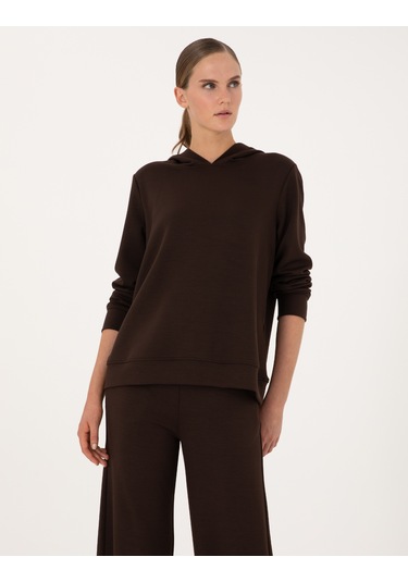 Pierre Cardin Kadın Kahverengi Sweatshirt 50314972-vr029 Kahverengi