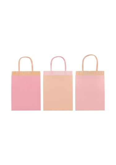 Meri Meri - Pink Fringe Party Bags - Pembe Püsküllü Hediye Çantaları 8'li Tüm Yaşlar