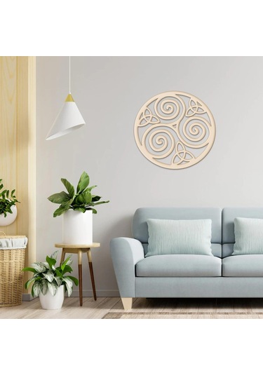Homyl Ahşap Duvar Heykel Yoga Düğün Triskele-düğümü
