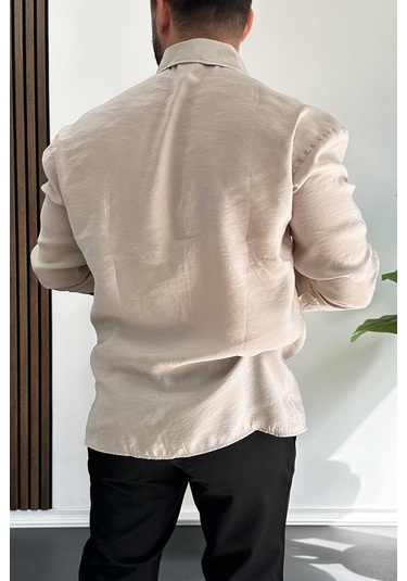 Erkek Salaş Modal Kumaş Gömlek Bej Edw267 Bej