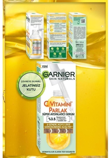Garnier C Vitamini Parlak Süper Aydınlatıcı Serum 30 ML + C Vitamini Parlak Günlük Aydınlatıcı Krem 50 ML