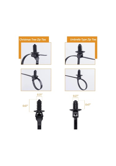 160pcs Evrensel Push Montaj Kablosu Zip Kravat Arabalarla Uyumlu Tekne Römorku Polaris Utv