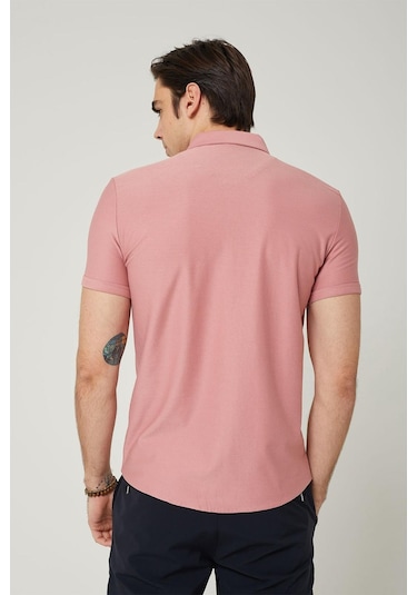 Coonless Erkek Kısa Kol Gömlek Pudra Pembe