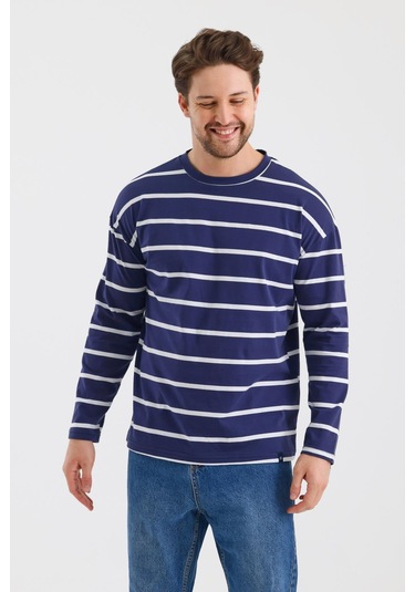 Alexander Gardi Alexandergardı Çizgili Regular Fit Sweatshırt E24-00158 001