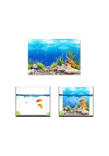 Xiyyadms 3b Akvaryum Arka Plan Duvar Kağıdı - 30x52cm Boyutunda Film Kağıdından Yapılmış A Modeli