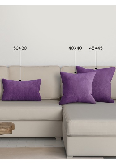 Br Perle Home Daily Series Menekşe Moru Rengi Kırlent Yastık Kılıfı Menekşe Moru