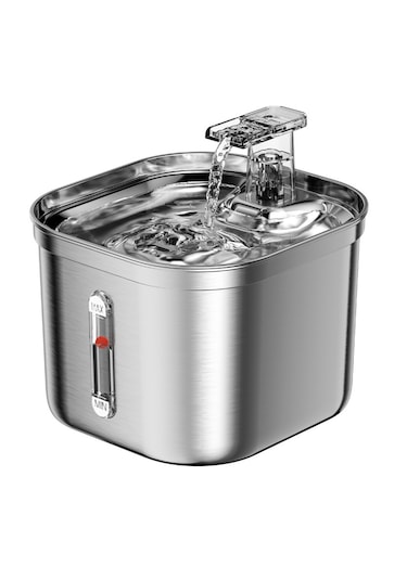 Ecronicword Paslanmaz Çelik Kedi İçme Çeşmesi Evcil Köpek 2200 ML