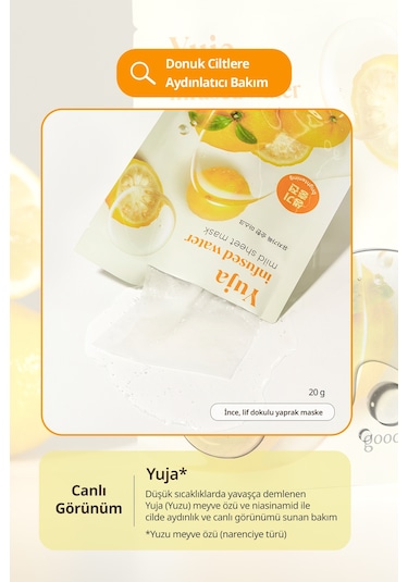 Canlı Ve Aydınlık Görünüm Sunan Yaprak Maske Goodal Yuja Infused Water Mild Sheet Mask